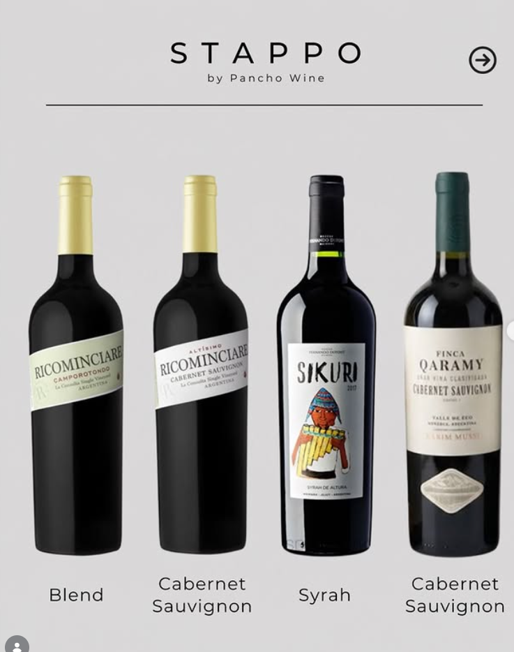 Post de Instagram de Stappo — catálogo de vinos